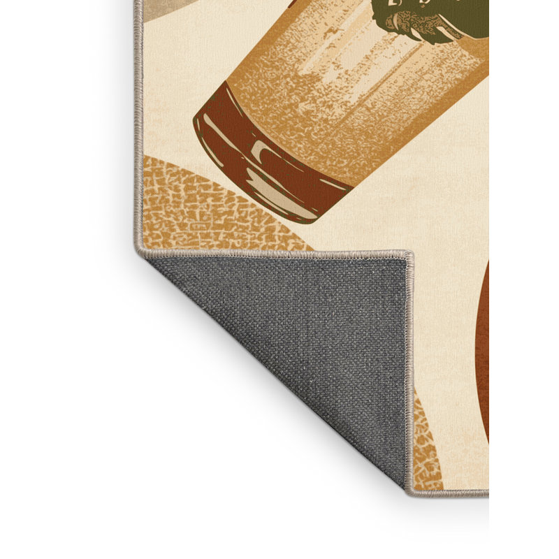 Tapis moelleux et moelleux moderne en verre moelleux et brun Feltonville, 2 x 5