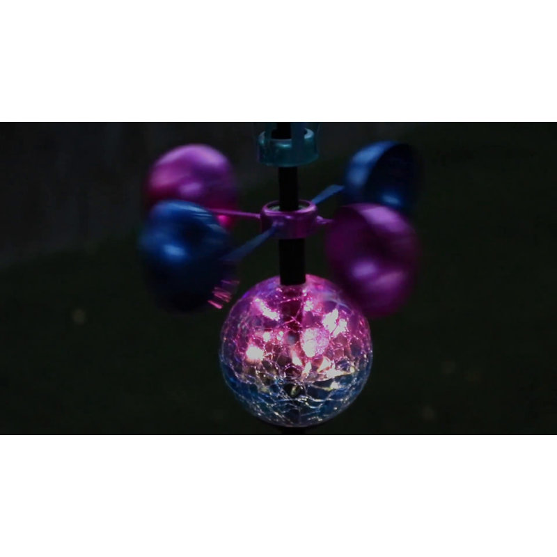 Alba 60" Purple and Blue Metal Solar Wind Spinner