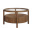 Table basse Mid-Century moderne avec tiroir de rangement et plateau en verre