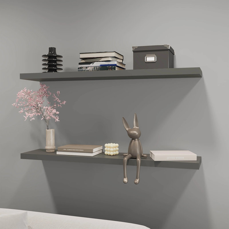Tablette flottante grise pour les espaces intérieurs - crée un look moderne et élégant qui rehausse l'esthétique de toute pièce
