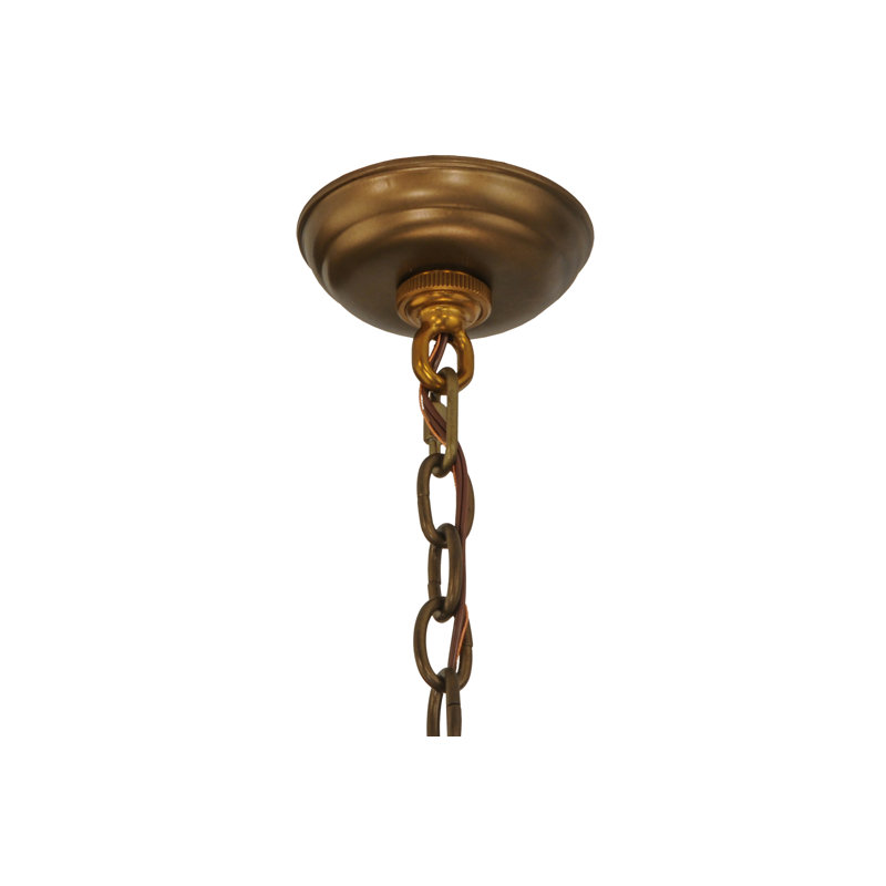 Rustic Lodge 4 - Light Glass Chandelier, Antique Copper, Sage Green, 37" H x 22" W x 22" D