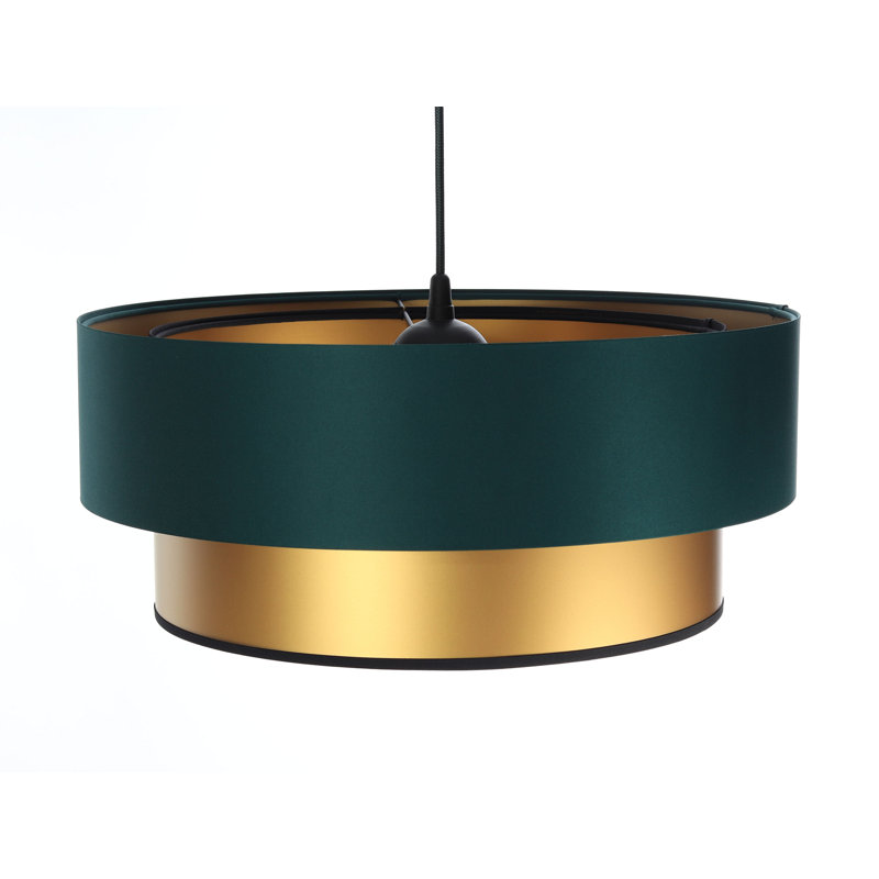 Shandra 1 - Light Black Drum Pendant, 20" H x 40" W x 40" D, Dark Green