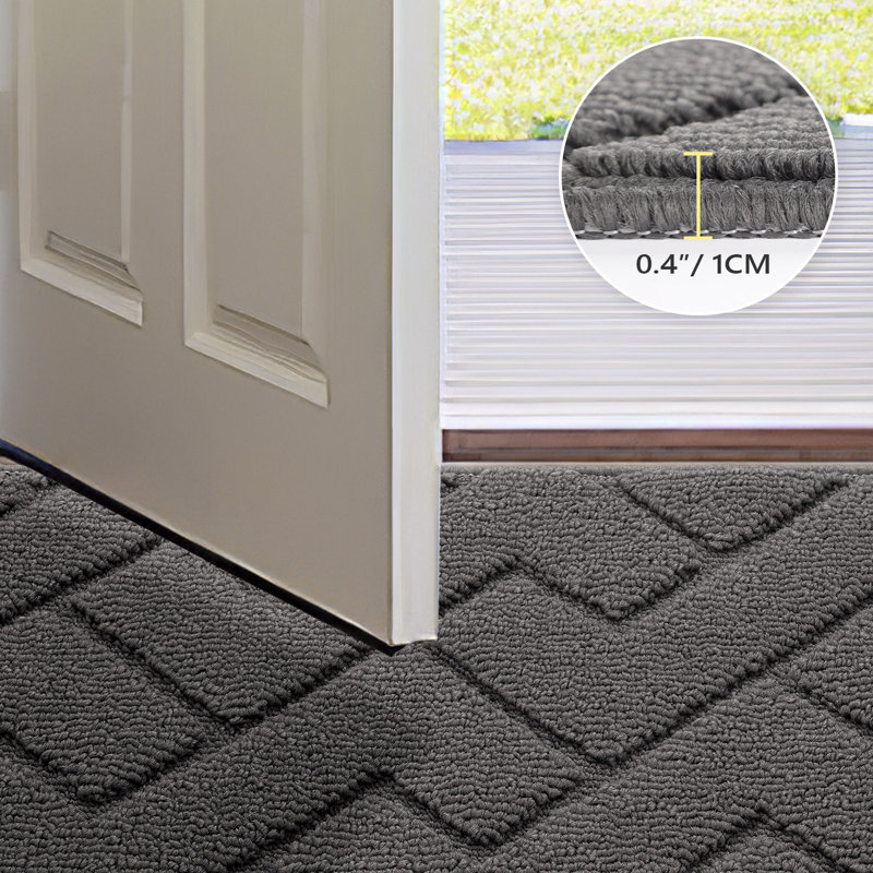 Dirt Trapper Non Slip Backing Washable Door Mat, 40*32, grey
