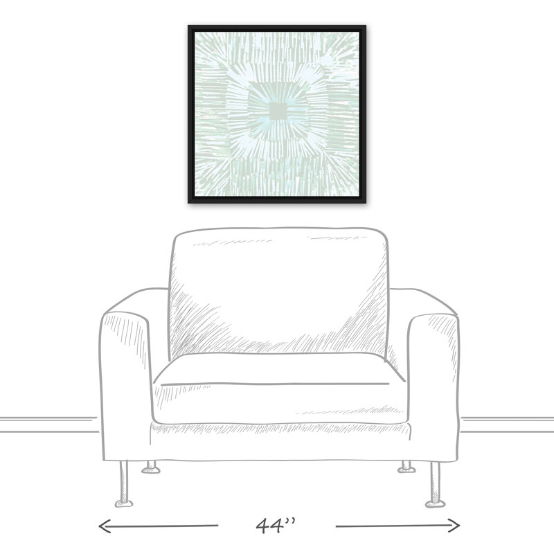 «Seafoam Line», toile flottante abstraite encadrée, L 21,75 po x H 21,75 po