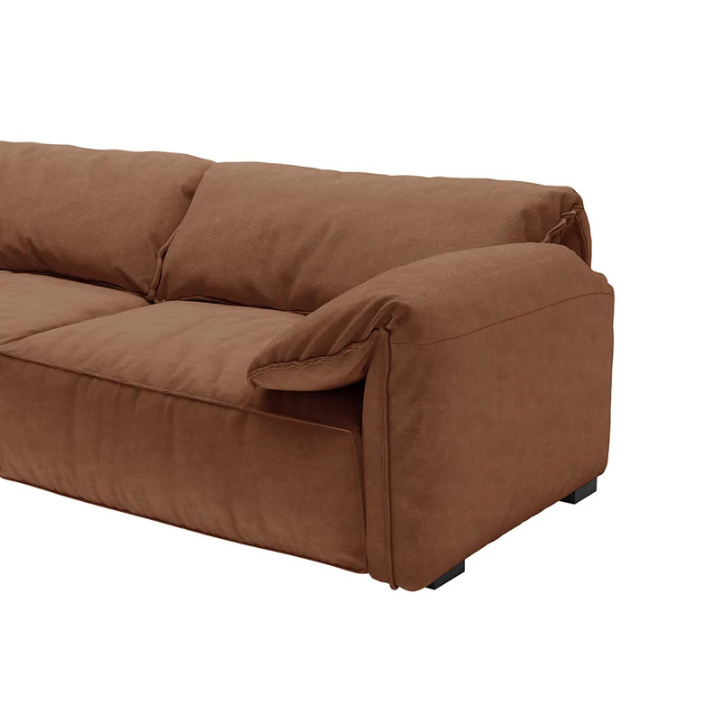 Canapé Minimalist, Brun-rouge, H 30,71 po x l 110,24 po x P 43,3 po, 4