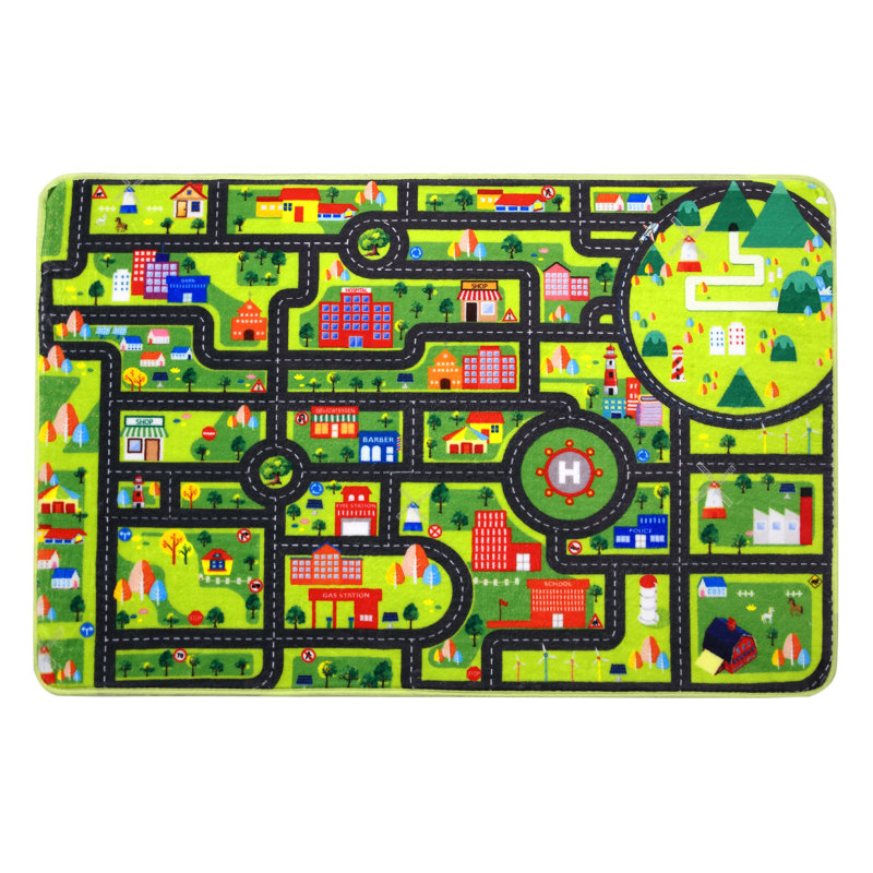 Tapis en polyester tissé à la machine Willia, Rectangle 5 pi x 7 pi