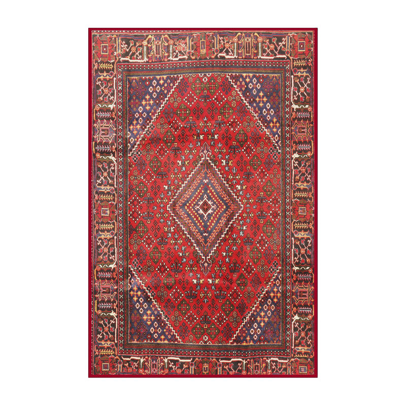 Tapis de style oriental rouge, Rectangle 6 pi x 9 pi