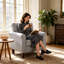 Fauteuil d'appoint rembourré pour petits espaces, capitonné et gris clair clair-133445652