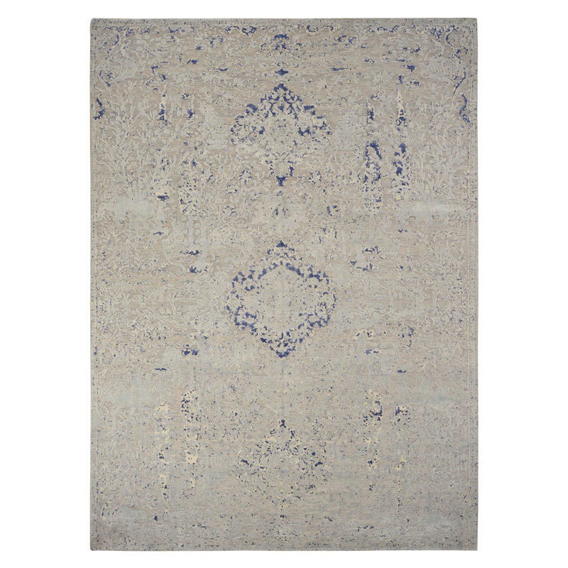 Tapis bleu nouvel âge en soie Cargian