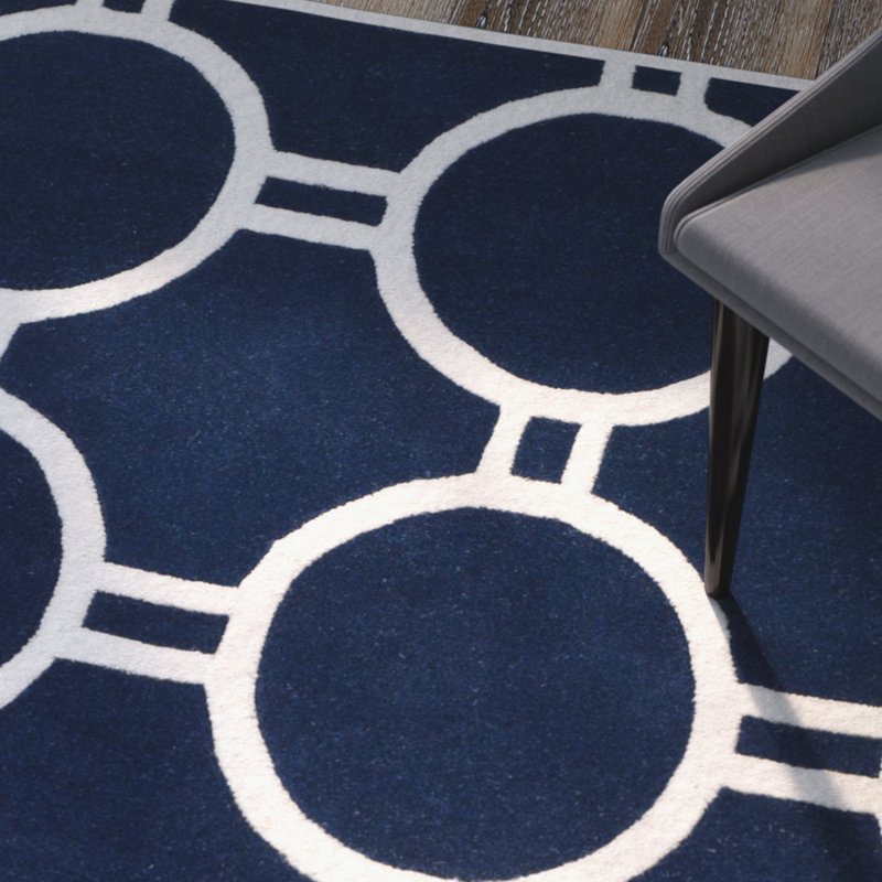 Carolene Hand Tufted Wool Geometric Rug, Rectangle 6' x 9'