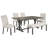 6-Piece Farmhouse Dining Table Set 72" Wood Rectangular Table, 4 Upholstered Chairs with Bench-1277618495