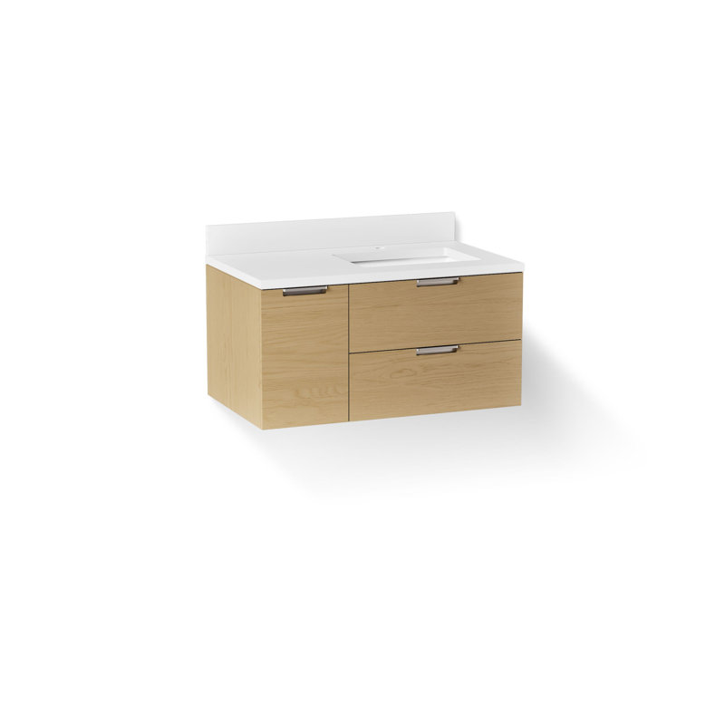 Maxstow 36 In. Wall-Hung Bathroom Vanity Cabinet With Sink And Quartz Top, Other