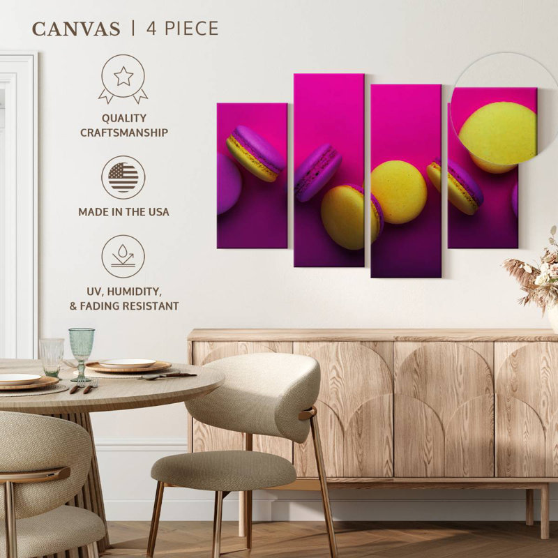 Yarlin Magenta And Yellow Macarons, 54" H x 84" W