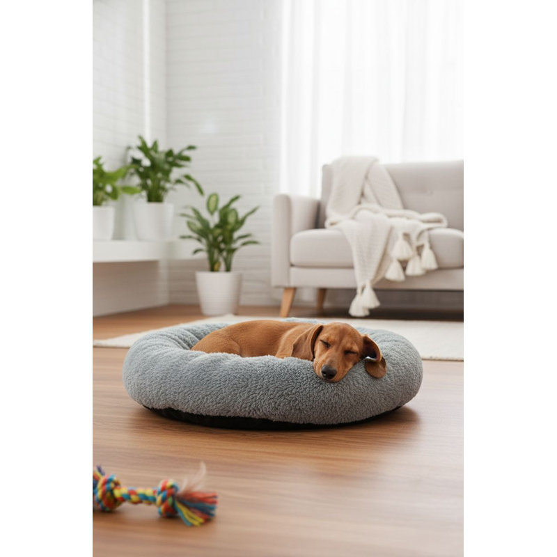 Lit pour animal de compagnie, Gris, Taille moyenne: L 25,59 po x l 25,59 po