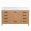 Meuble-lavabo autoportant 60 po avec comptoir simple en bois massif et structure en bois massif 60 po