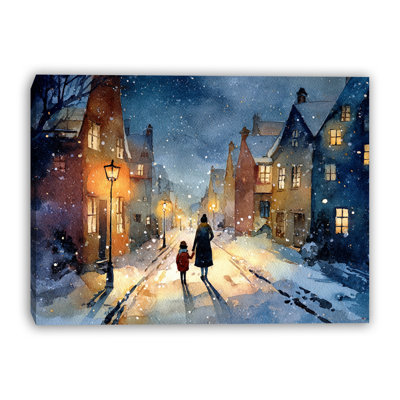 Quiet Holiday Street Wrapped Canvas Wall Art