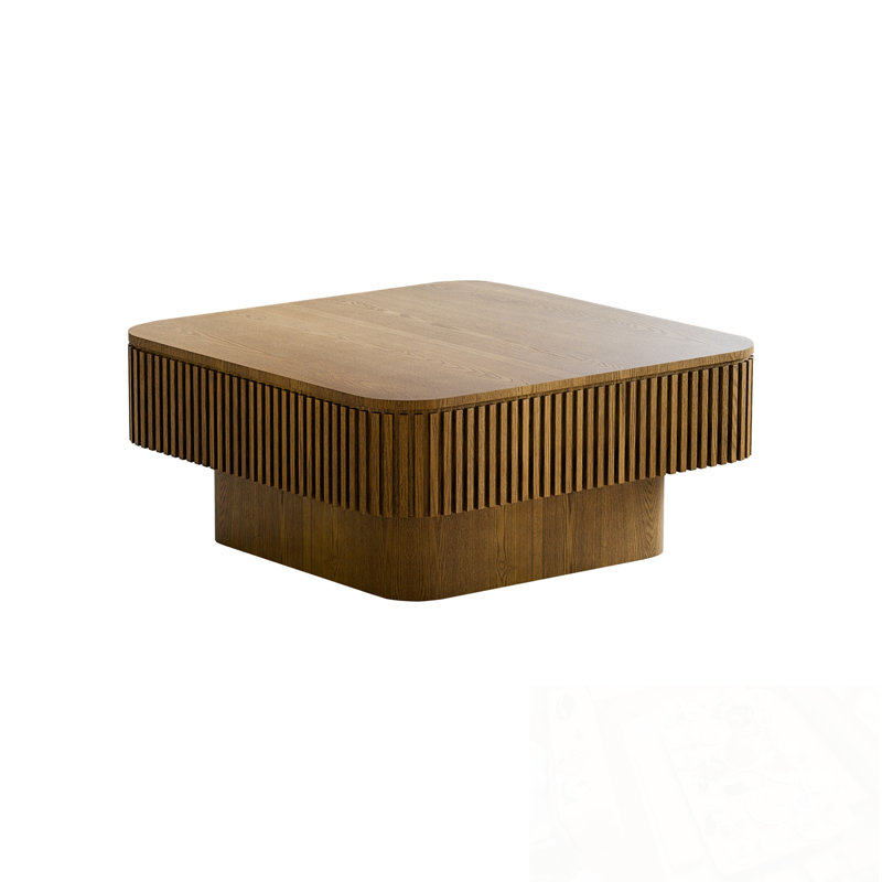 Carré carré avec rangement rabattable, Brun
