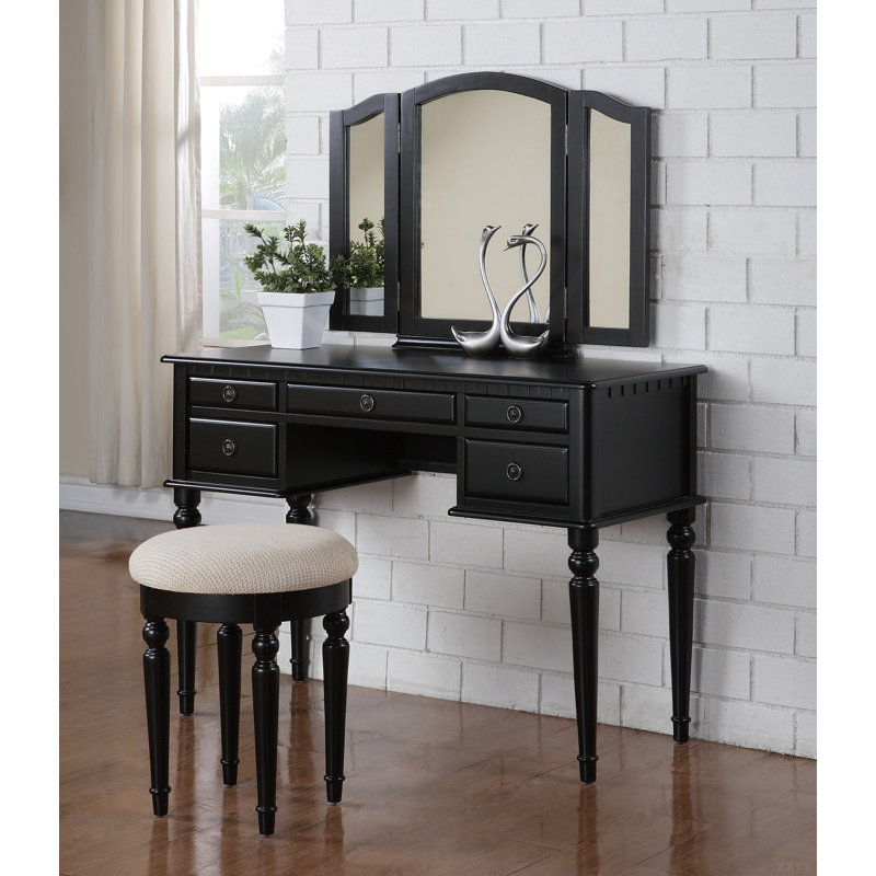 Ensemble de meuble-lavabo de chambre à coucher contemporain, Noir