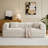 Living Room Couple 2-Person Sofa,Convertible Sleeper Sofa Bed With 2 Pillows, Corduroy Couch Removable And Washable Sofa , Floor Sofa Lounge Couch For Small Spaces-6928924