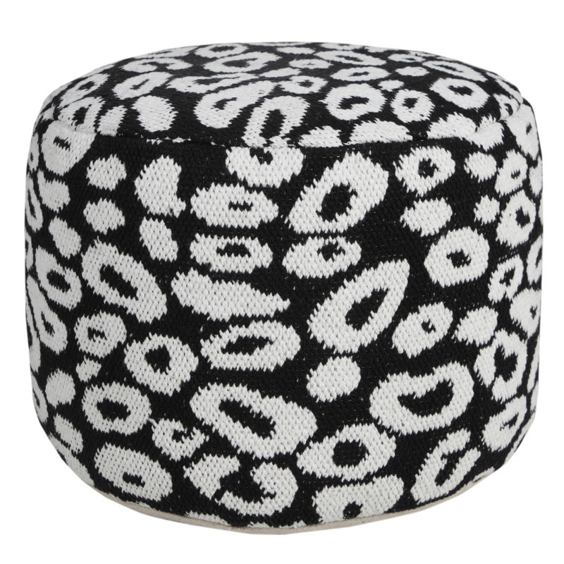 Pouf rond 18 po à imprimé animal