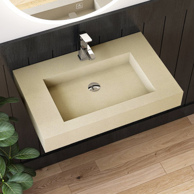 Lavabo de salle de bain mural 30 "avec trou pour robinet