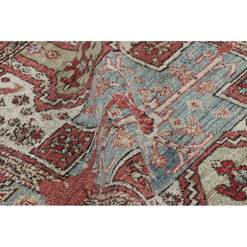 Rug & Kilim’S Kazak Style Square Rug With Polychromatic Geometric Patterns