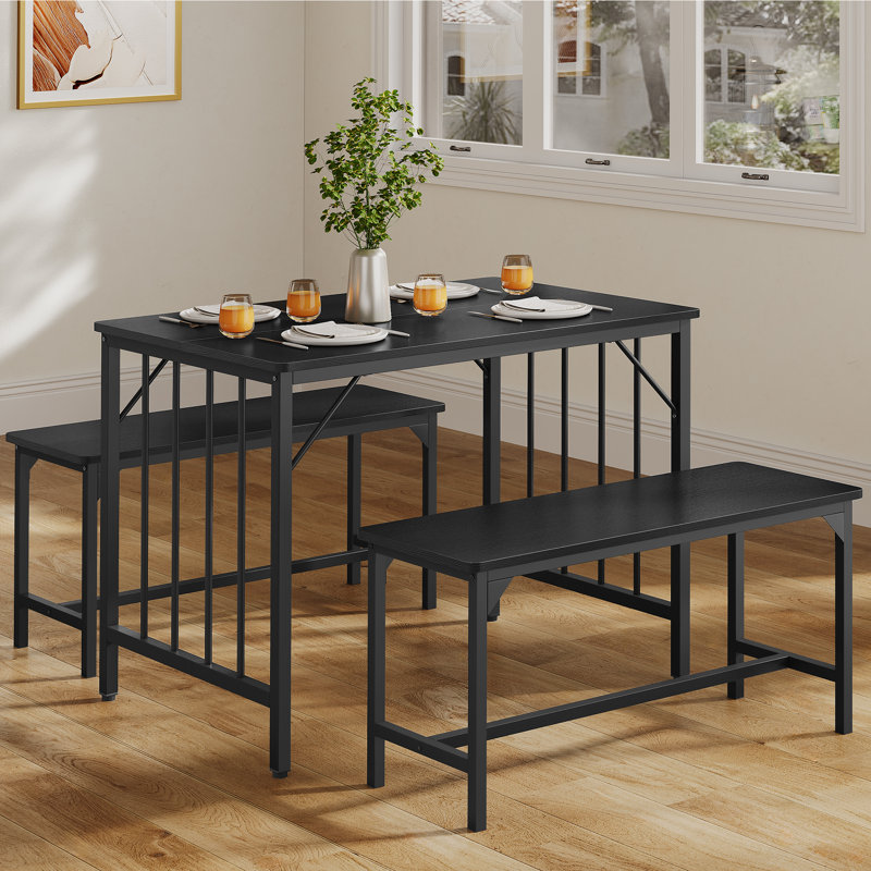 4-Person Dining Set, Black