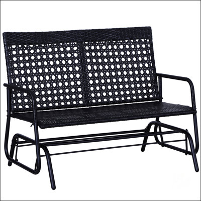 Patio 2-Person Wicker Glider Bench Rocking Chair