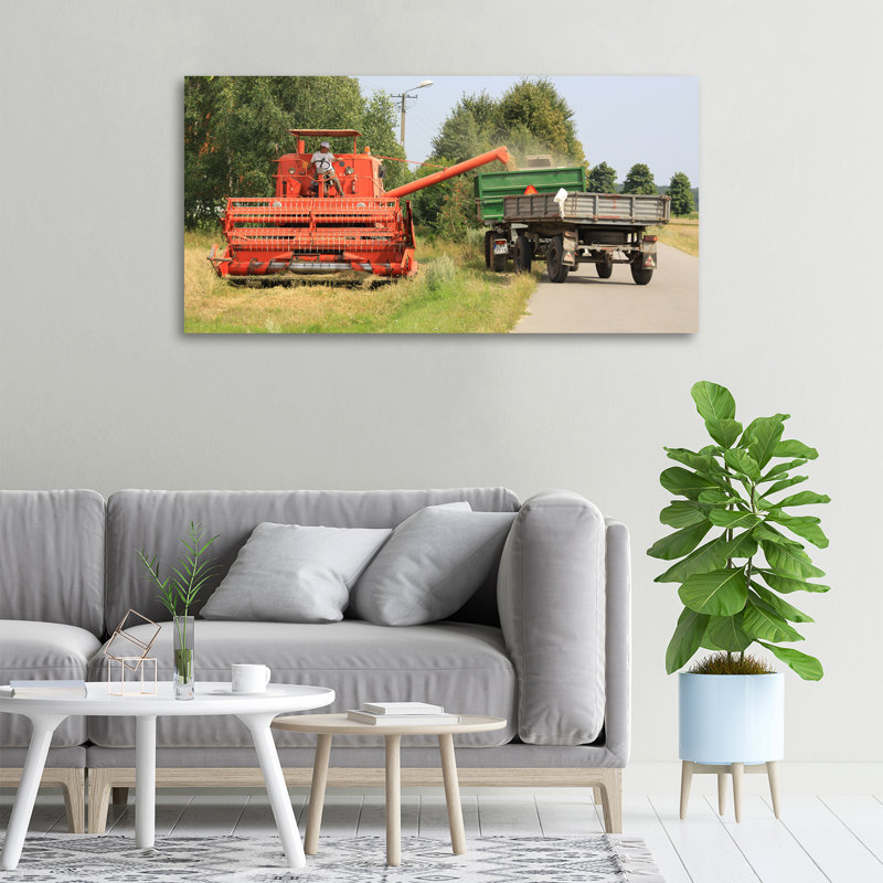 Combine-harvester - No Frame Print on Glass, Glass, 70cm H x 100cm W x 4cm D