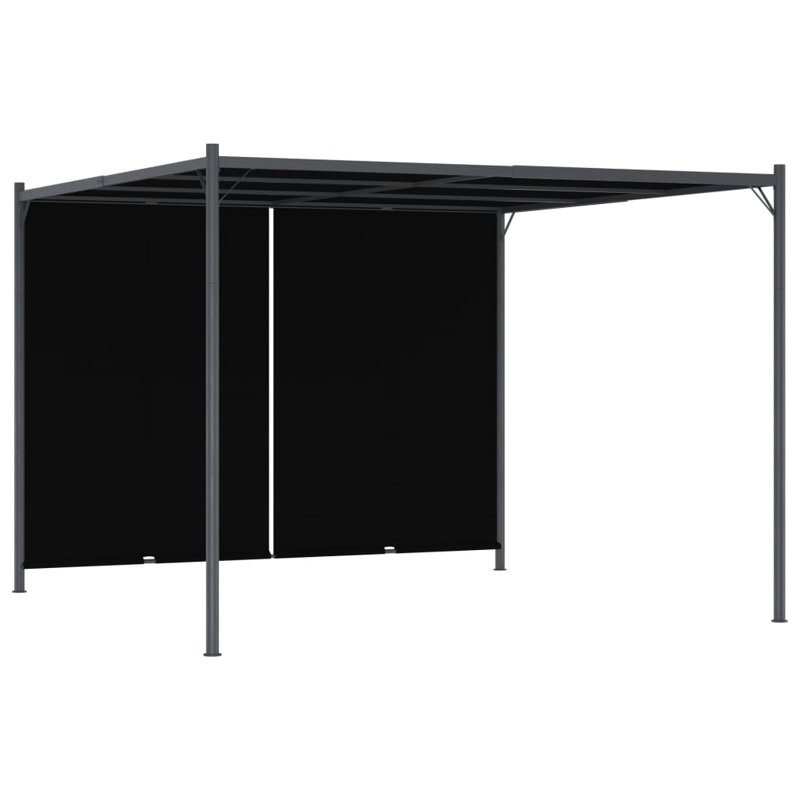 Rhinebeck 118.1 Ft. W x 118.1 Ft. D Steel Pergola with Canopy, Anthracite