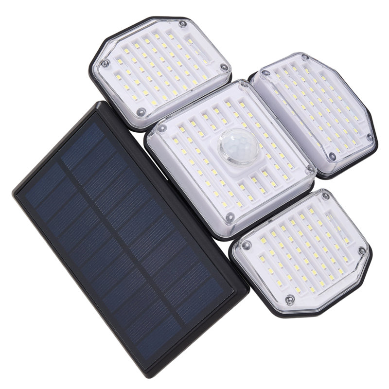 Wall-Mounted Outdoor Solar Security Light with Rotating Heads