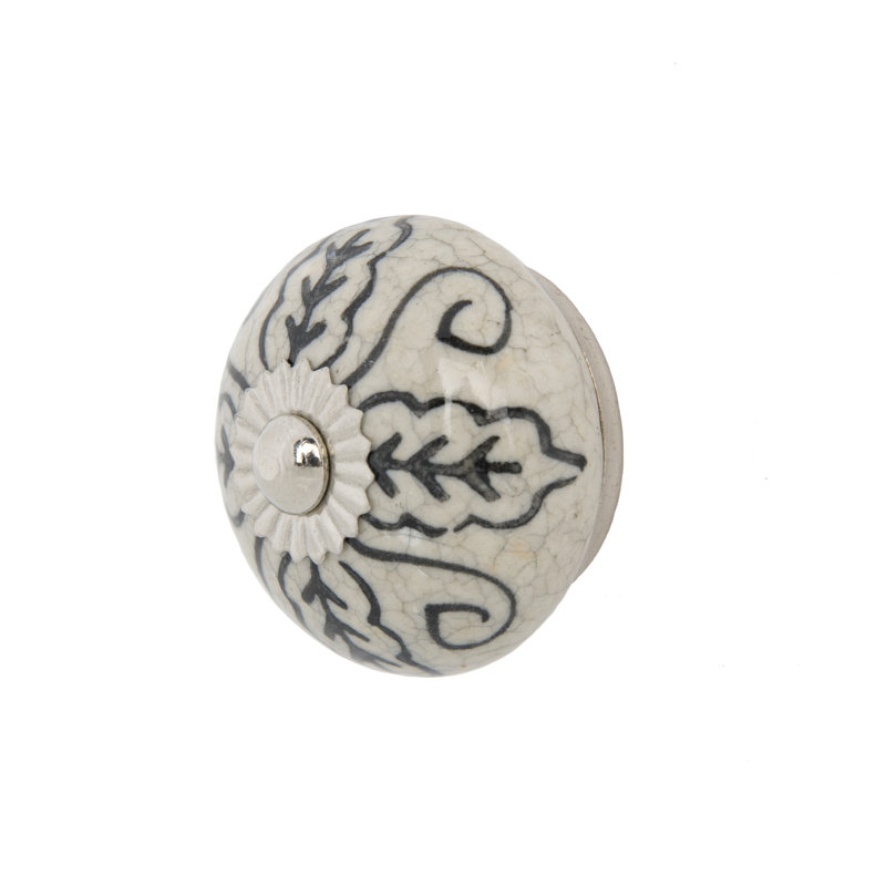 Oversized Chambal 1 3/4" Diameter Round Knob Multipack , Gray/Ivory