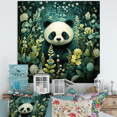 Cute Panda Children Art - Panda Animal Metal Wall Art