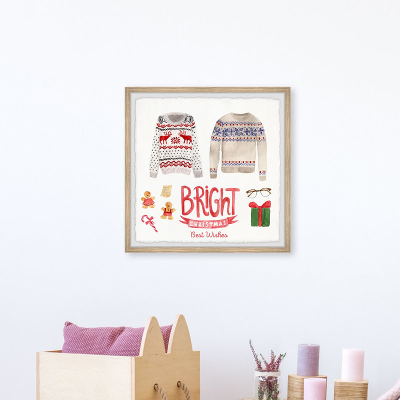 Bright Christmas - Single Picture Frame Painting, 30cm H x 30cm W x 3.81cm D