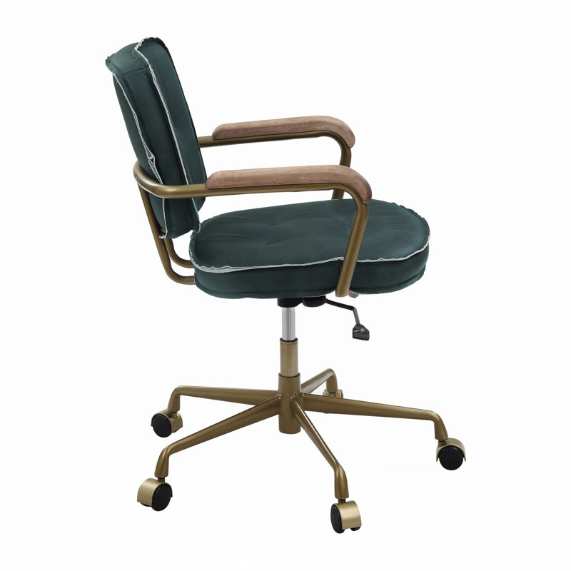 Top Grain Genuine Leather Task Chair, Green