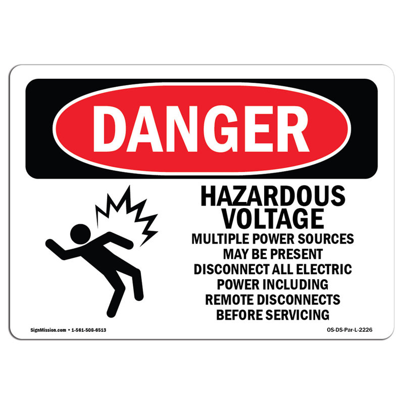 Signe de danger, H 12 po x l 18 po x P 0,1 po