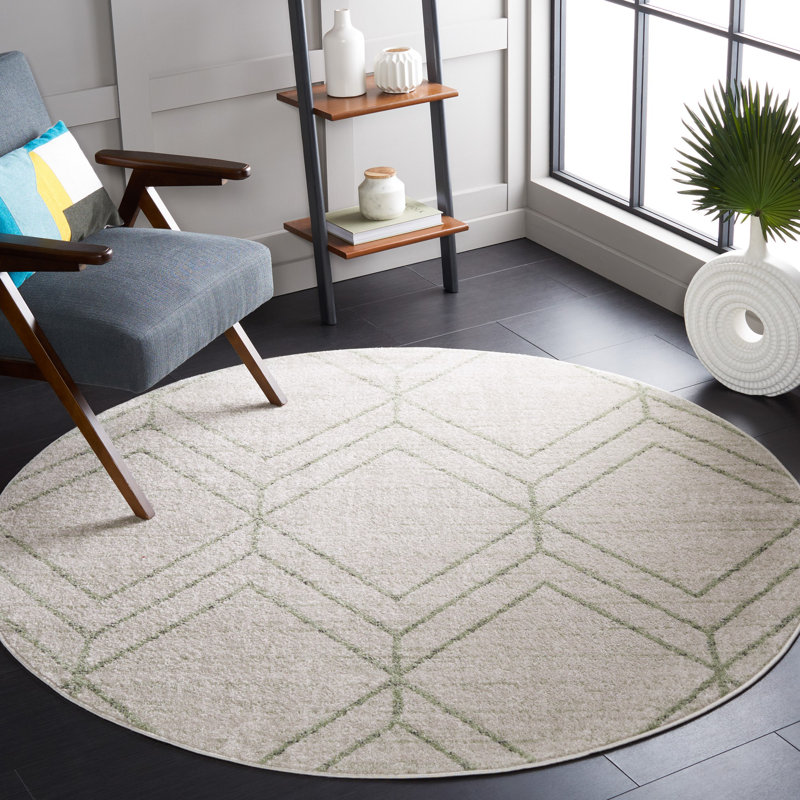 Tapis à motif géométrique Jakes Performance, Rond 6 pi