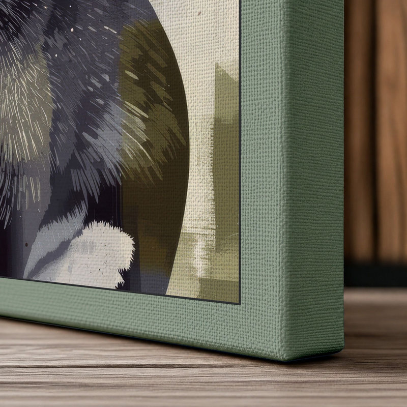 Quiet Rabbit Study Modern - Wrapped Canvas, 18x12 - 45.7 x 30.5 cm, Sage Border