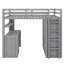 Lit mezzanine avec tiroirs, bureau et garde-robe-586314113