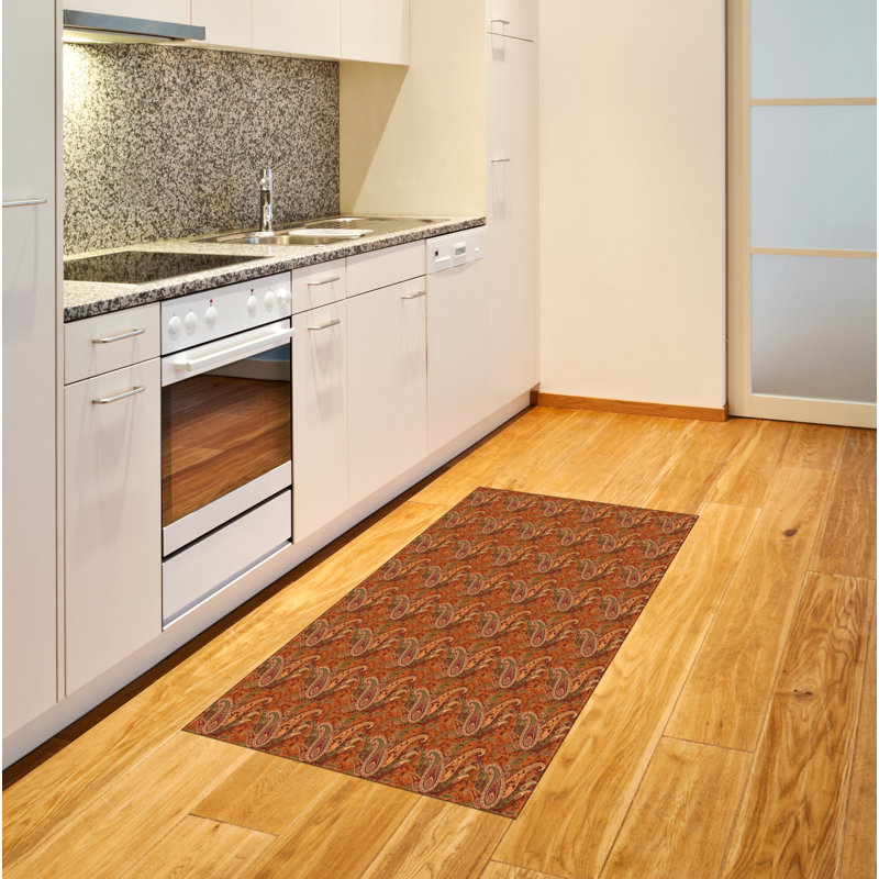 Orange High Density Long Fiber Poly Threads Decorative Area Rug Carpet, Rectangle 2'7" x 5'