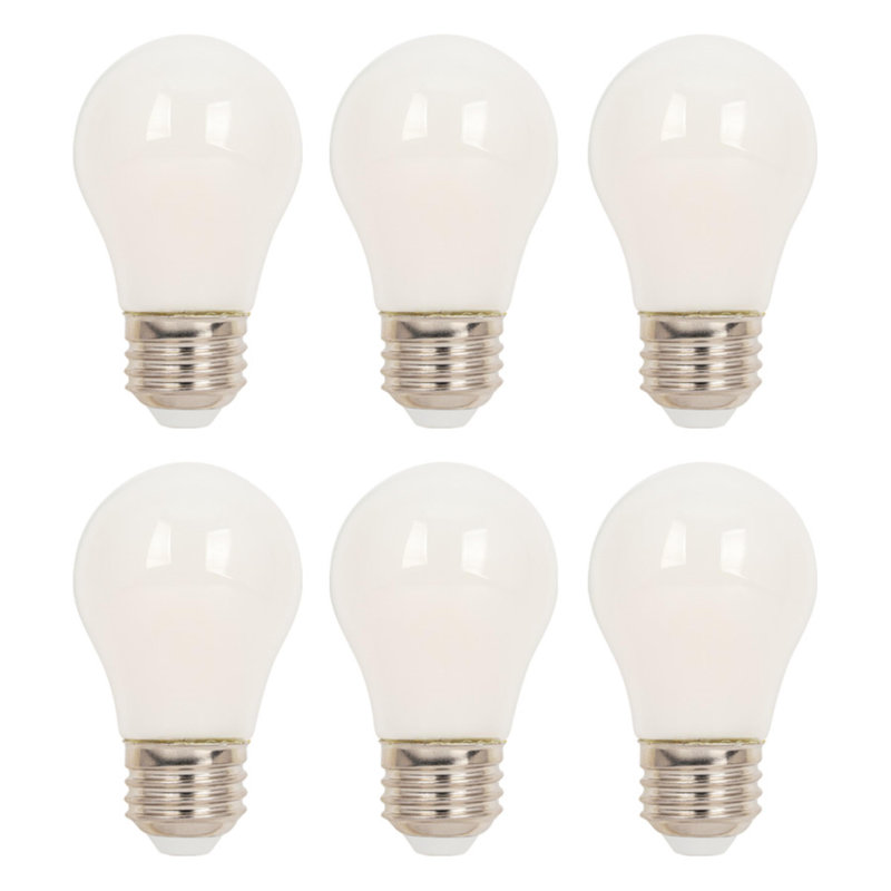 6-Watt (60-Watt Equivalent) Soft White A15 Dimmable Filament LED Light Bulb, Medium Base, 6 Pack