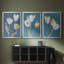 FLORAL Series CL - 3 pièces sur toile tendue avec châssis encadré-92145531-92145473