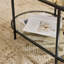 Oval Black Iron Frame Paired with Transparent Glass Double-layer Coffee Table-1386470053