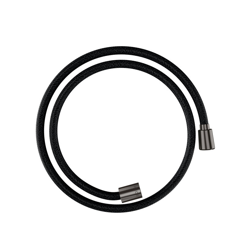 AXOR Shower Solutions Textile Hose with Cylindircal and Conical Nut, 49", Black