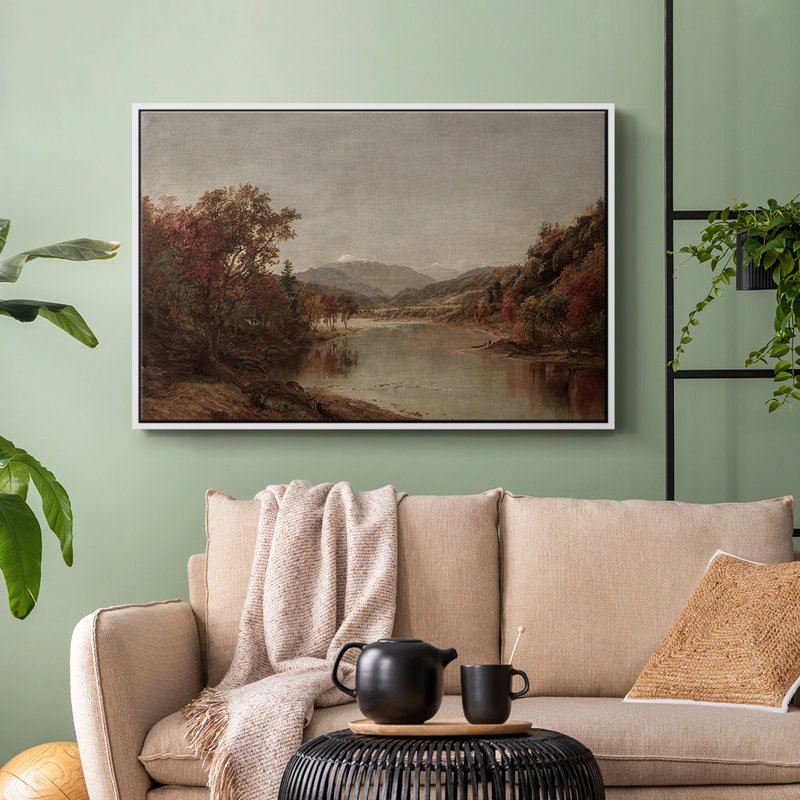 "Vintage Landscape-DCXLV" sur toile, H 25 po x l 37 po, Blanc