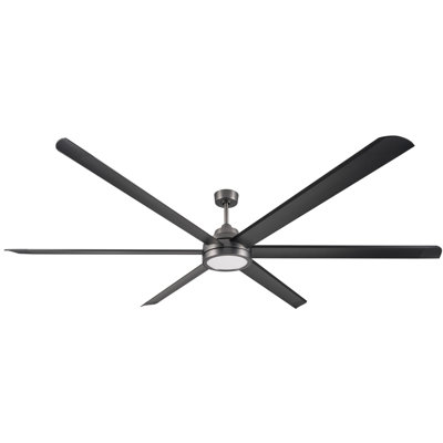 Ventilateur de plafond en carbone brossé à 6 pales de 100 po avec télécommande, ensemble d'éclairage à DEL à intensité variable et moteur réversible Blazer