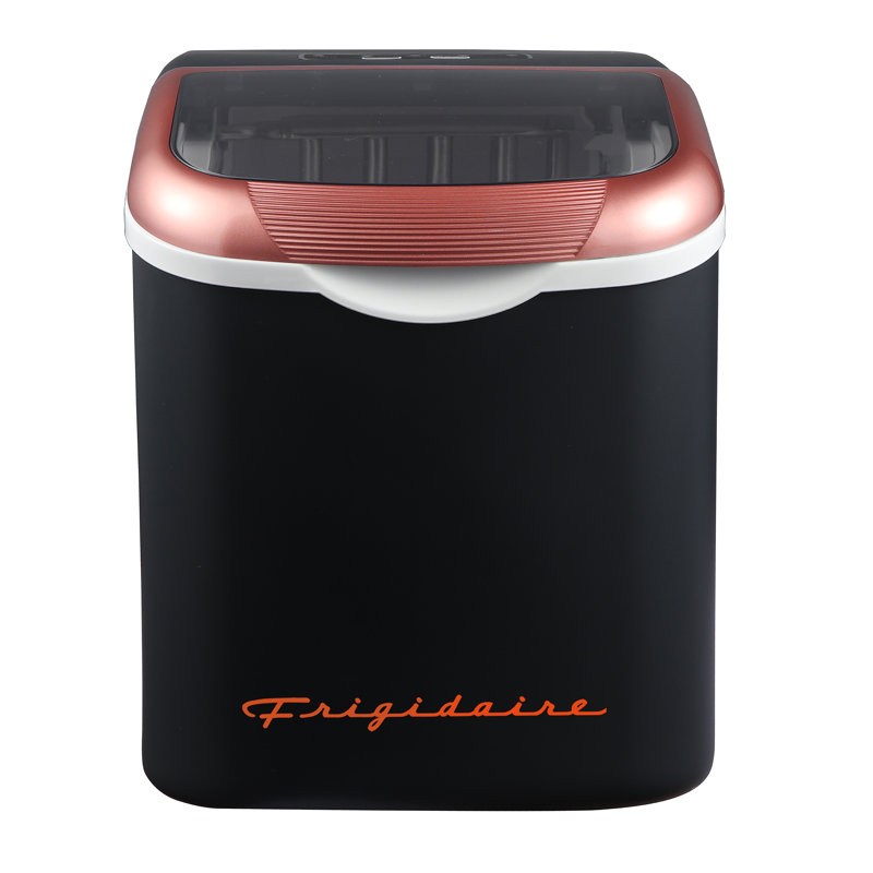 Frigidaire, 26 lb Machine à glace de comptoir rétro, glace en forme de balle, noir et or rose, Or/noir