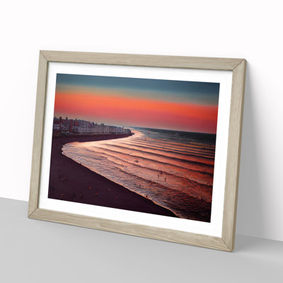 Beach at Sunset 1 Piece Single Picture Frame Painting