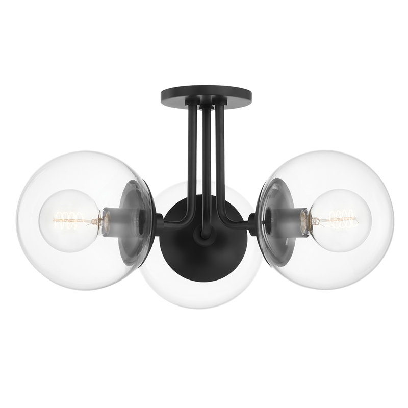 Plafonnier semi-encastré 3 lumières 20,25 po Meadow, Bronze vieilli