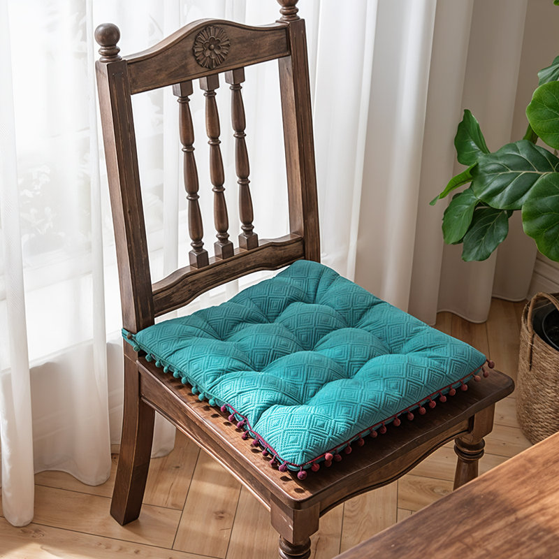 Square Dining Chair Cushion, Peacock Blue